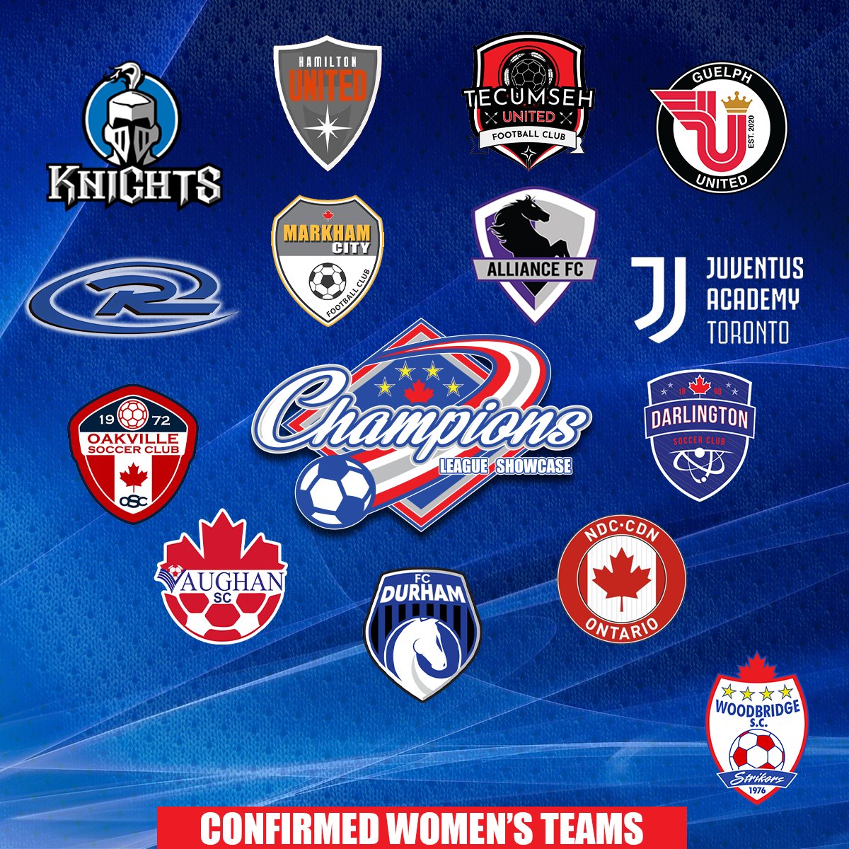 We are pleased to announce Champions League Showcase presented by Woodbridge Soccer 2024 is taking shape. Here are some of the attendees confirmed for CLS weekend taking place April 12-14/2024. Don't forget, all games are streamed live on Youtube.