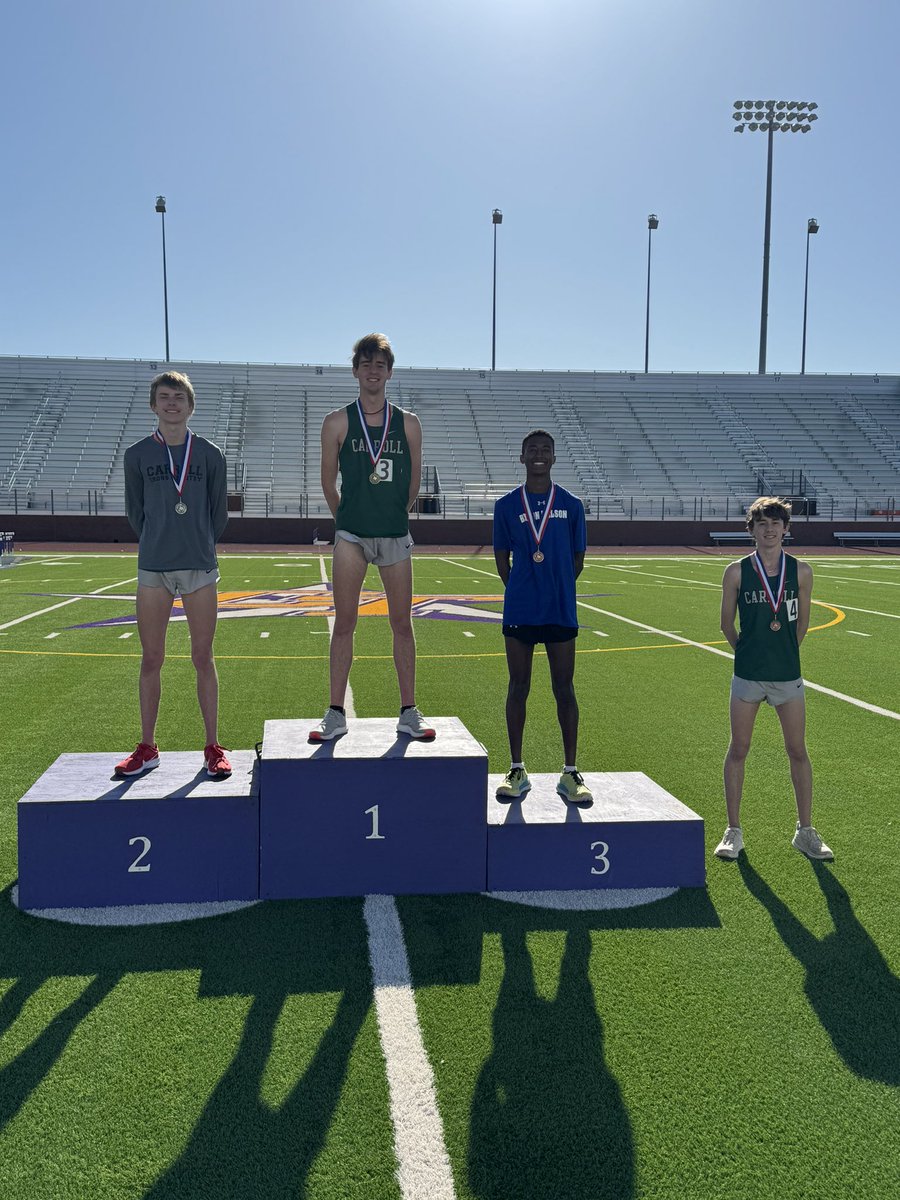 Congratulations to Zach Troutman (1st place), Caden Leonard (2nd place) & Griffin Cords (4th place) on their Area 3200 meter performances. All 3 runners have advanced to next Friday’s Regional Meet.