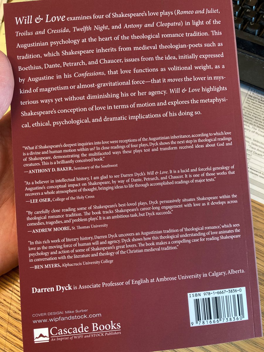 It's been a year since my book on Shakespeare was published. You can find it here (wipfandstock.com/9781666738360/…) and in other places. That said, I've got an extra copy kicking around, so if you retweet this, I'll put your name in a hat etc., and maybe you'll just get it for free.