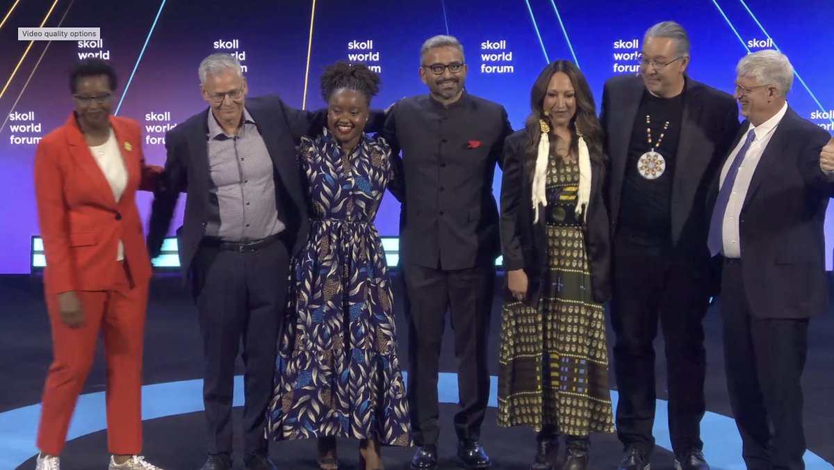 What an honor to attend the @SkollFoundation World Forum's Award Ceremony. Congratulations to this year's winners @wawiranjiru @piyushtewarii @CrystalEchoHawk @IllumiNative @meedan @Food4Education. We are so inspired by your dedication to making the world a better place. #SkollWF
