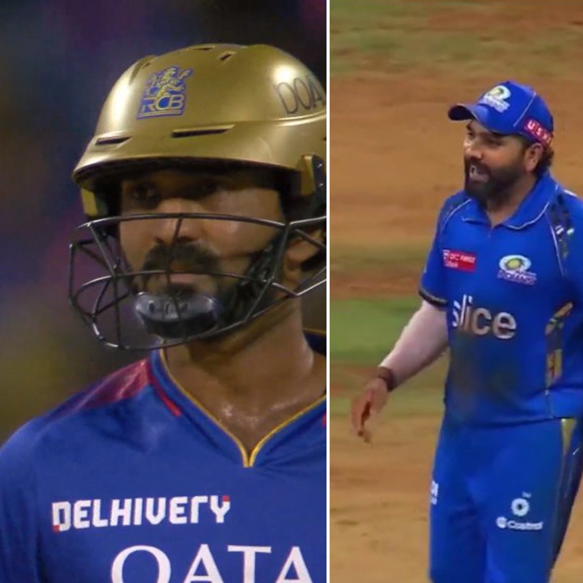 Rohit Sharma teased Dinesh Karthik: 'Shabas DK, World Cup khelna hain abhi” 📷: JioCinema #MIvRCB #IPL2024 #CricketTwitter