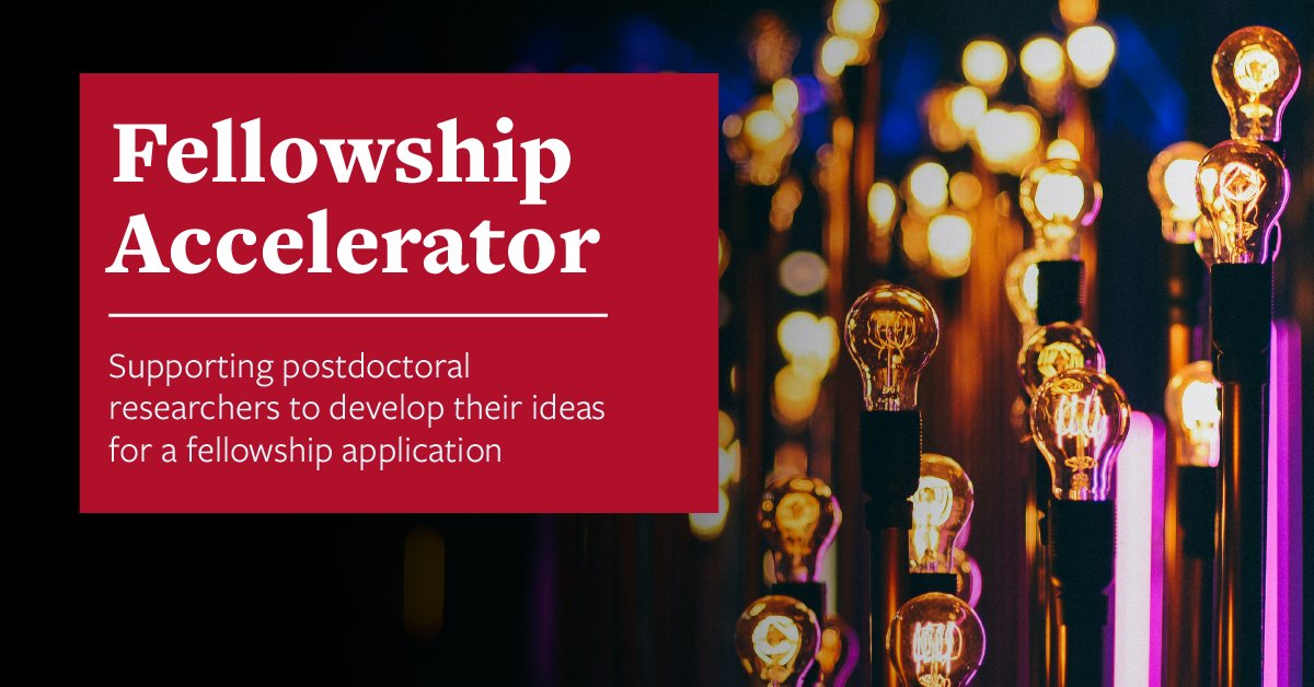 Fellowship Accelerator supports postdoctoral researchers making a Research Fellowship application in the next 12 months, it provides you with the support, expertise and guidance needed to develop your idea into something special. Apply by midday, 15 April: bit.ly/3P6XhnQ