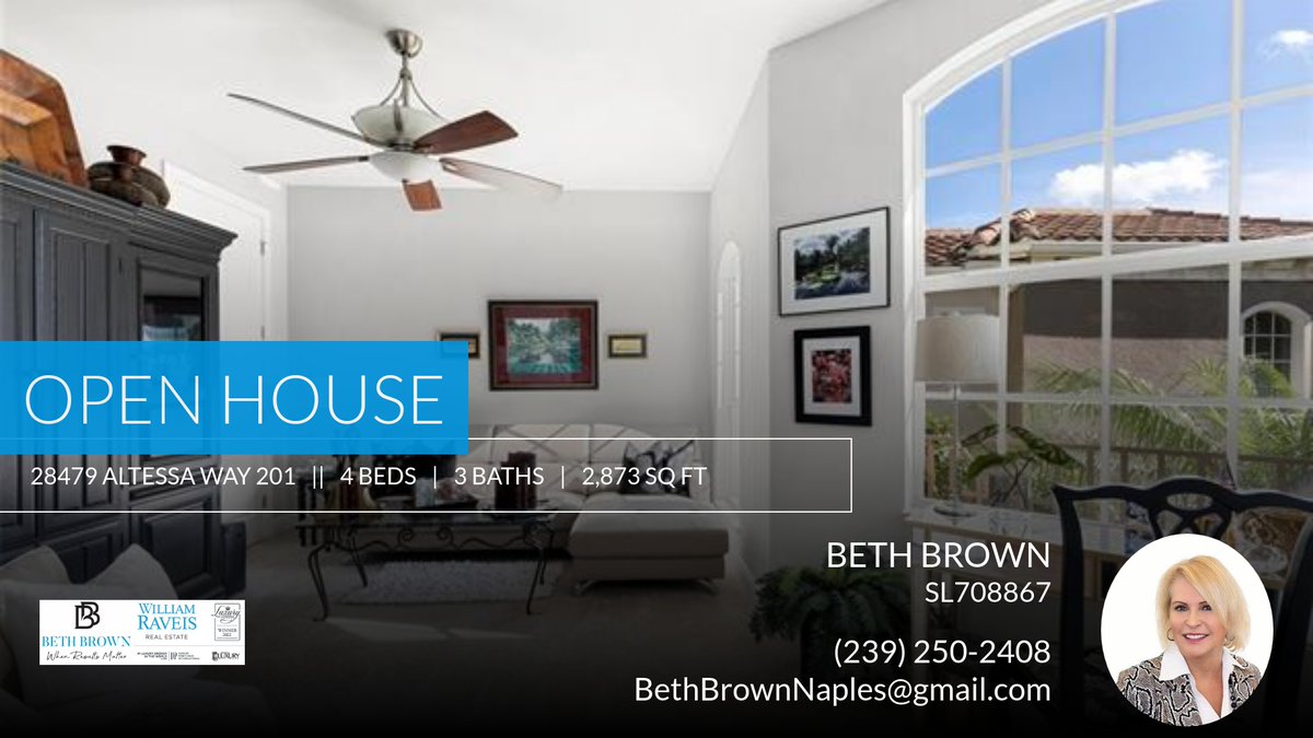 This listing won't last! Just reduced, priced to sell. Take a look before it's gone. Feel free to ask any questions or give me a call at (239) 250-2408 📱! Open house: April 14th at 1:00 PM. Beth Brown William Raveis Re... homeforsale.at/28479_ALTESSA_…