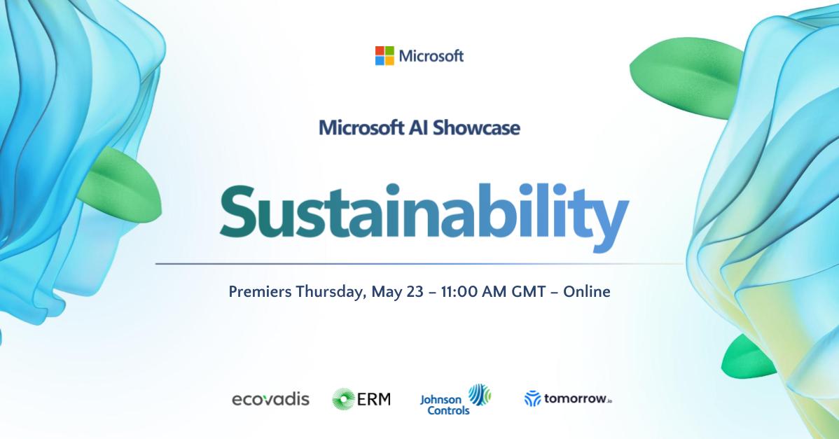Did you know AI can help you reach sustainability goals? Register for @Microsoft's AI Showcase: Sustainability to learn how! We're joining a handful of innovators who are transforming the world of sustainability with next-gen tech. Register now at solutionshowcase.ai/sustainability