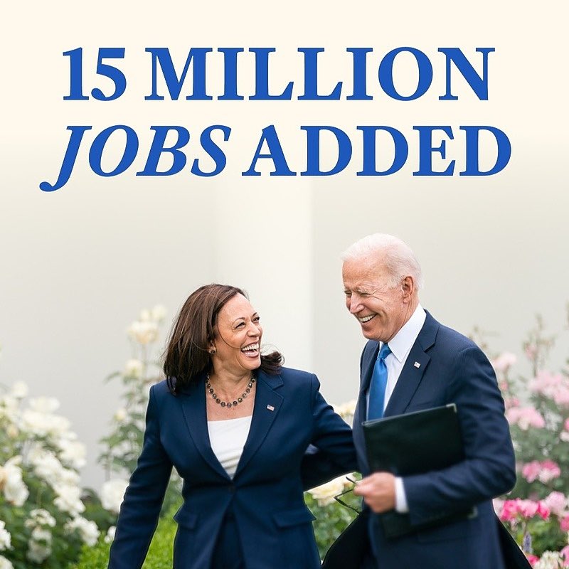 President Biden is a jobs president. I can't wait to see what team Biden-Harris can do with 4 more years. #DemocratsDeliver #BidenHarris2024LetsGo #BidenHarris4More #wtpGOTV24