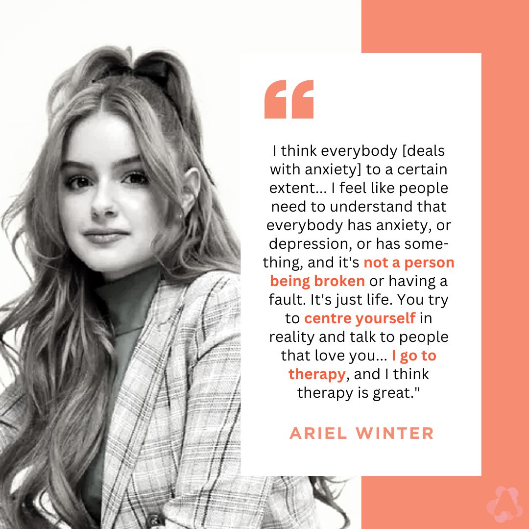 Anxiety_Canada's tweet photo. #ArielWinter, known for her role in Modern Family, speaks highly of the transformative power of #therapy. 🧡
Our #MindShiftGroups program for young adults offers no-cost therapy to 12 young adults (18-29). Learn more & apply before spots fill up: https://t.co/7WqqIaHWwZ). https://t.co/RUpqmTcYkv