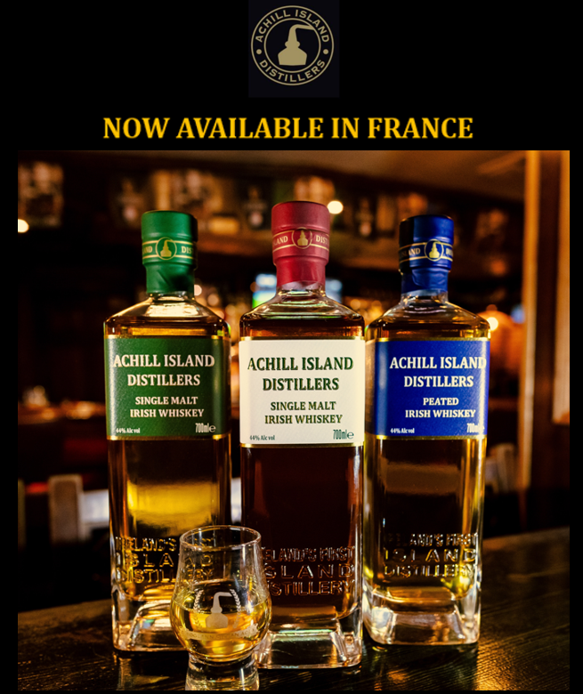 AchillWhiskey's tweet photo. Pleased to announce our Achill Island Single Malt Whiskeys are now available in France! Thanks to our new partnership with Maison Brana.

#Irishwhiskey #Export https://t.co/IeVgIxfqIa