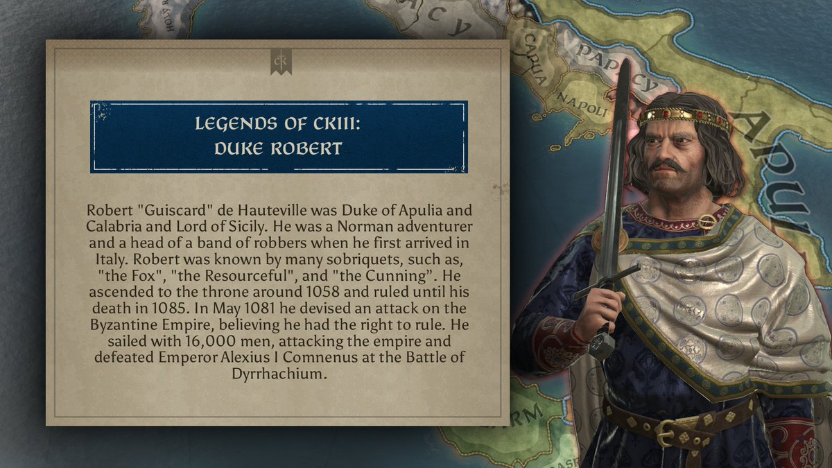 #LoCK3 Historical Fact - Duke Robert ⚔ From robber to ruler, Robert made many names for himself, but with your help, the title of King awaits! Learn more about other Legends of Crusader Kings III here: pdxint.at/LoCKIII #CK3