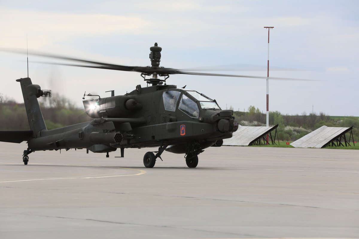 .@USArmy 🇺🇸 AH-64E Apache helicopters assigned to the 1st Battalion, 3rd Aviation Regiment (Attack Battalion), 12th Combat Aviation Brigade, arrived in support of #SaberStrike 24 exercise, part of #DEFENDER24, at the 22nd Tactical Air Base, Malbork, Poland 🇵🇱, April 10, 2024.