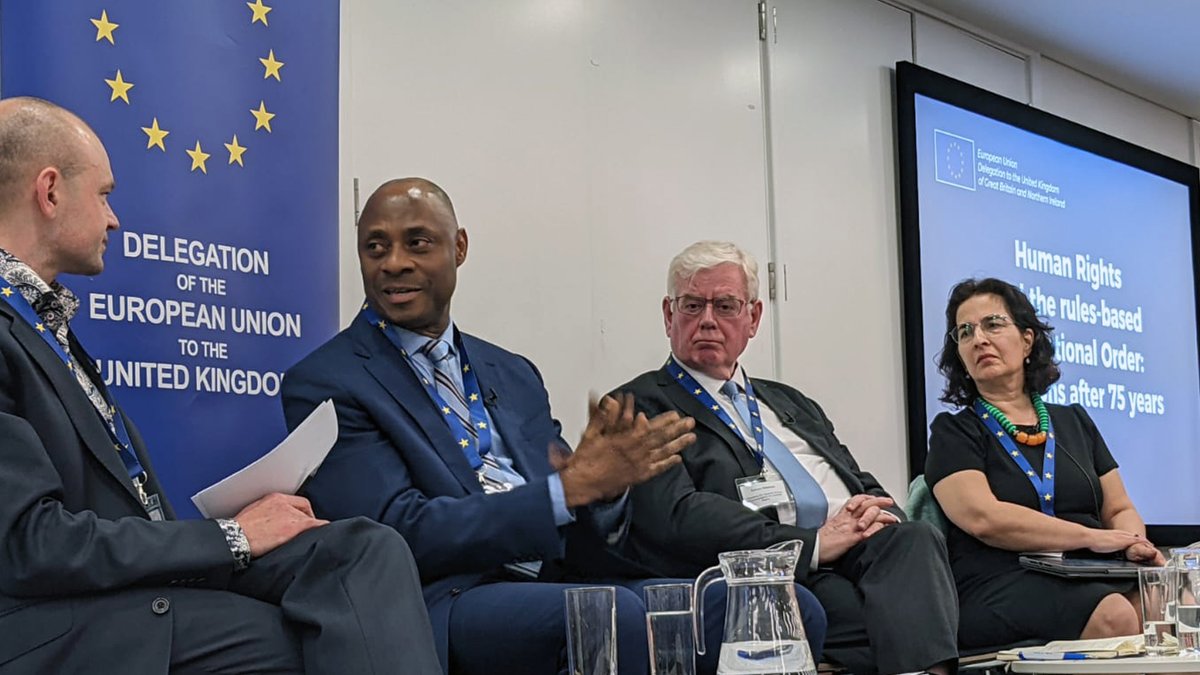 Acting Head #CommonwealthHRU Steve Onwuasoanya joined a @EUdelegationUK panel. He spoke about the Human Rights Unit's support for #Commonwealth members in upholding #UDHR commitments 75 years after its adoption & partnerships' pivotal role in ongoing rights protection for all.