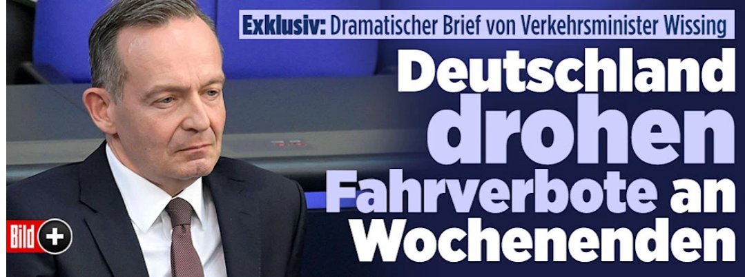 Der nächste Teil der BILD-Kampagne gegen unsere Zukunft. Wieder verbreitet #haltdiefressebild Desinformation. Deutschland 'drohen' keine Fahrverbote an Wochenenden. Korrekt ist: Der klimapolitische Vollversager Volker Wissing 'droht' mit einer solchen Maßnahme und erpresst durch…