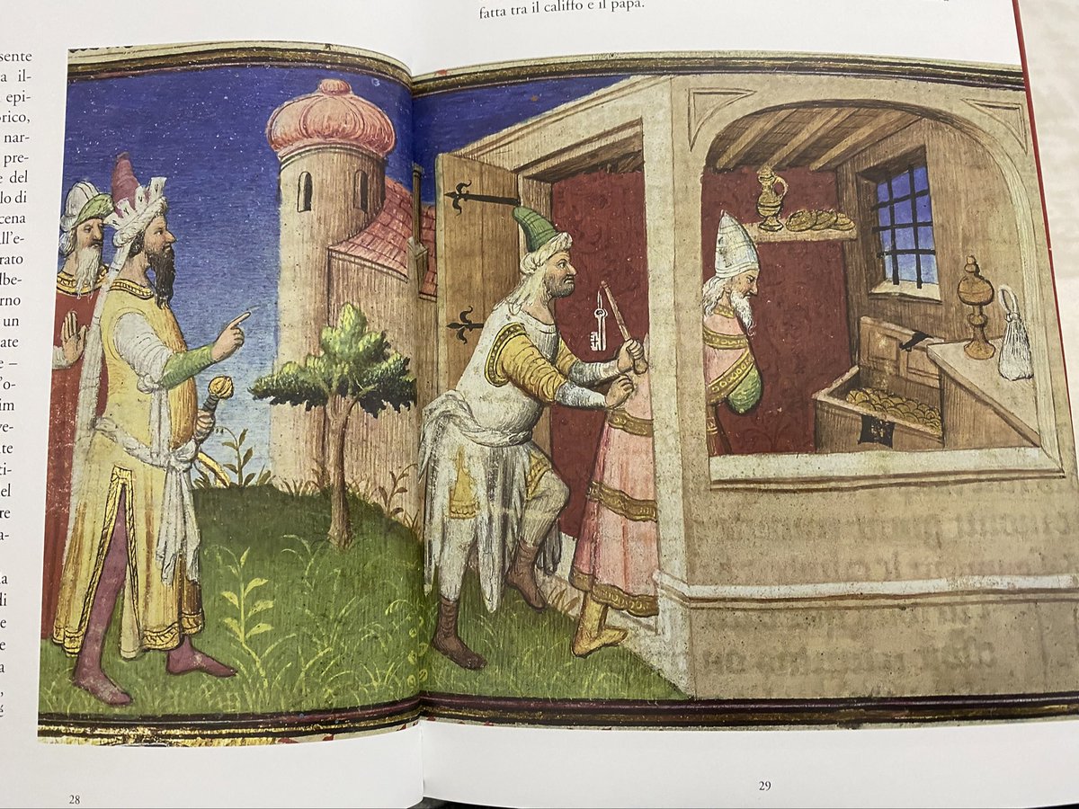 Bu minyatür Marco Polo’nun kitabında 1258 yılında Hülagû Han’ın Abbasi Halifeliği’nden Bağdad’ı alışı ile ilgili. Minyatürde Altın Cübbeli Moğol Hanı’nın adamlarından birine beyaz sakallı Abbasi Halifesini hapse attırmak için emir verdiğini görmekteyiz.