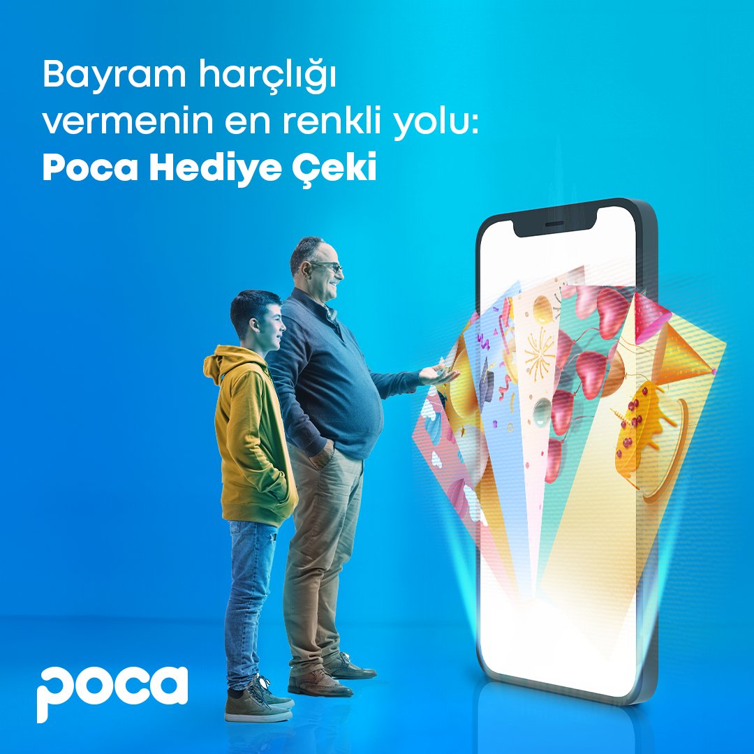 Bayram harçlığı vermenin en renkli yolu Poca ile cebinde! 🎁 Siz de hemen profilimizdeki linkten Poca’yı indirerek rengarenk hediye çeklerine göz atabilirsiniz. 👀 #Poca #HediyeÇeki #PocaCebinde #ParanCebinde