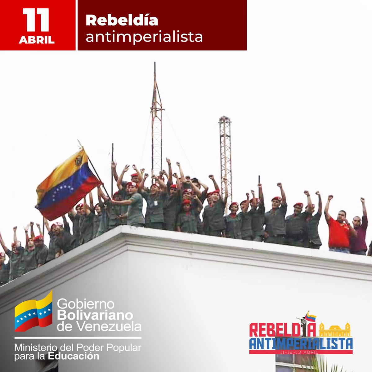 Hoy reconocemos, con orgullo y dignidad, la gallardía de todo un pueblo que se levantó para defender el proyecto bolivariano de aquel funesto golpe de Estado que dio la derecha extremista contra el presidente Hugo Chávez.

#RebeldíaAntiImperialista
<a href="/NicolasMaduro/">Nicolás Maduro</a>
<a href="/_LaAvanzadora/">Yelitze Santaella</a>