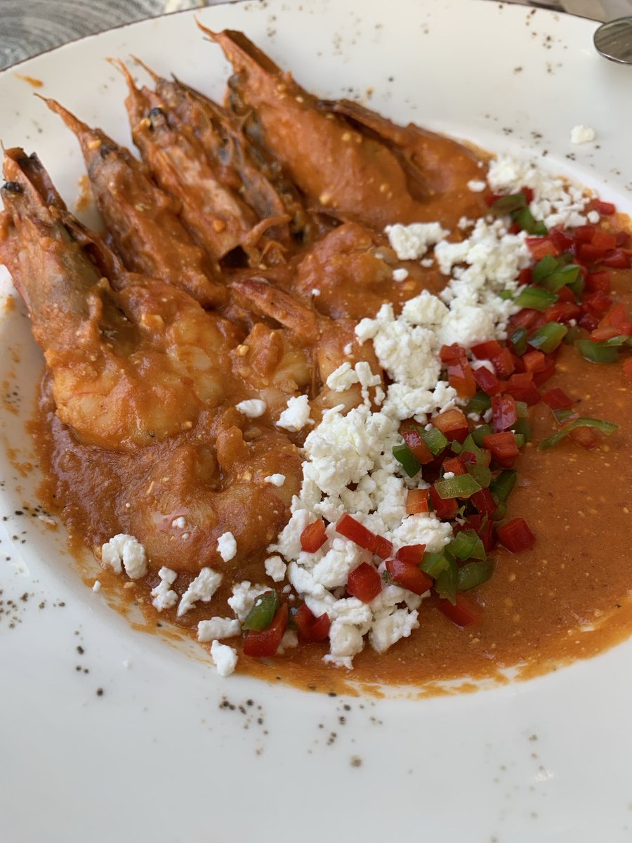 rico_stathis's tweet photo. Tried the #To_Elliniko today a restaurant which is part of the Hilton in Nicosia delicious food….. aubergine dip, white taramosalata, prawn saganaki, bream stuffed with spinach(forgot to picture) and a crisp #SauvignonBlanc all in all 10 out of 10 #Hilton #ToElliniko https://t.co/IcUV2Mcifq