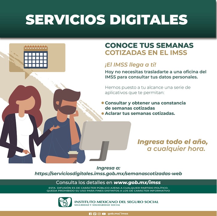 Servicios Digitales: Conoce tus semanas cotizadas en el IMSS.