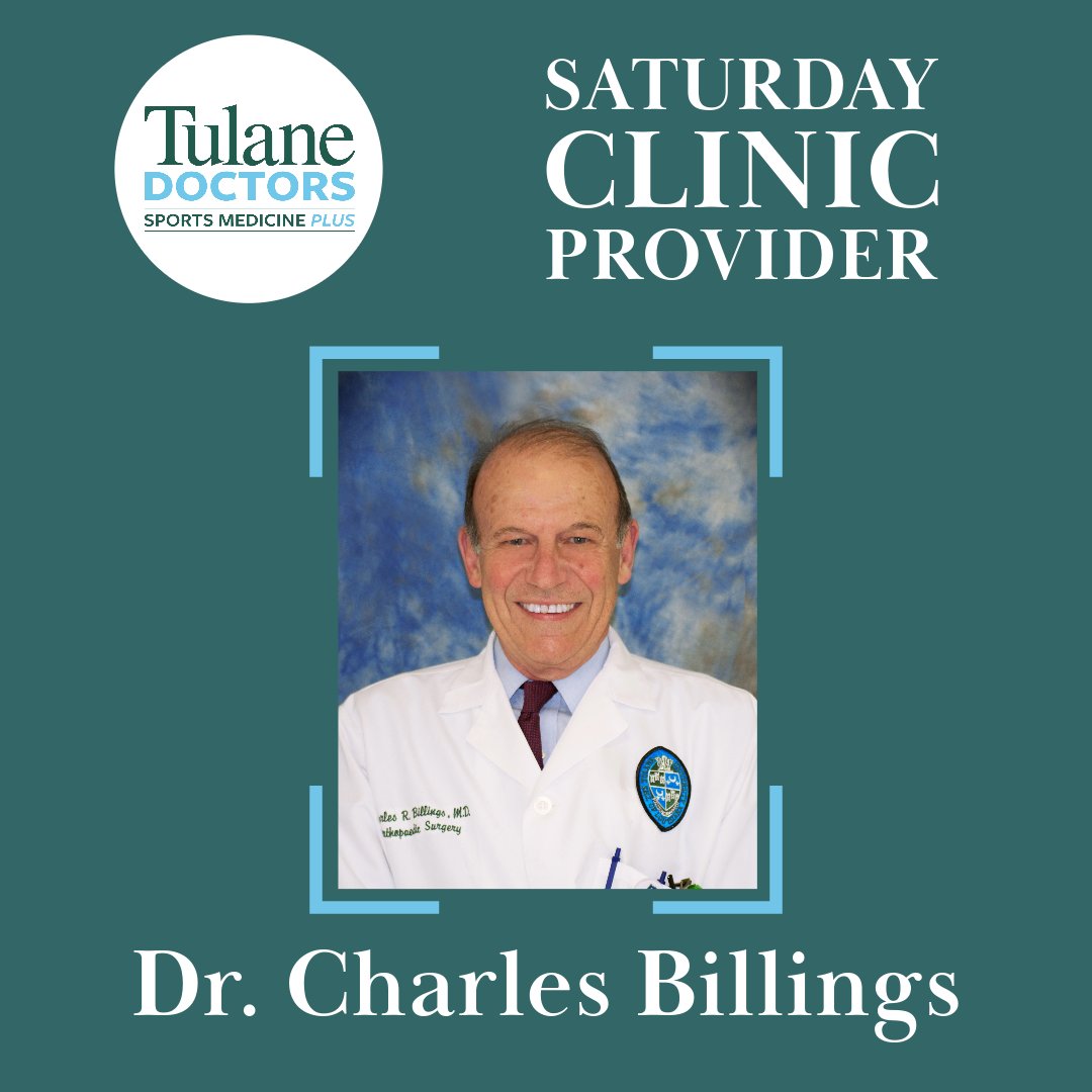 Dr. Billings will be available in Lakeview this Saturday. Our clinic starts at 8 am, if you're a high school athlete walk-ins are welcome! Call us at 504-988-0100 if you'd like to request an appointment. #lakeview #nola #ortho