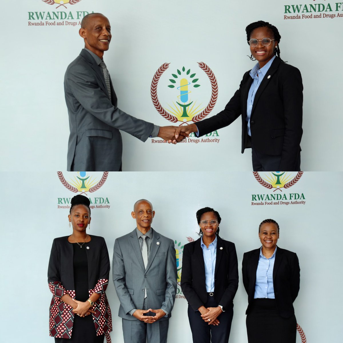RwandaFDA's tweet photo. Today, Rwanda FDA DG Prof. @emilebienvenu and Dr. Makokotlela Boitumelo Semete, the CEO of @SAHPRA1 , signed an MoU to facilitate bilateral cooperation and mutual exchange of information and expertise on regulatory matters pertaining to medicines and vaccines. https://t.co/eViekQPO0K