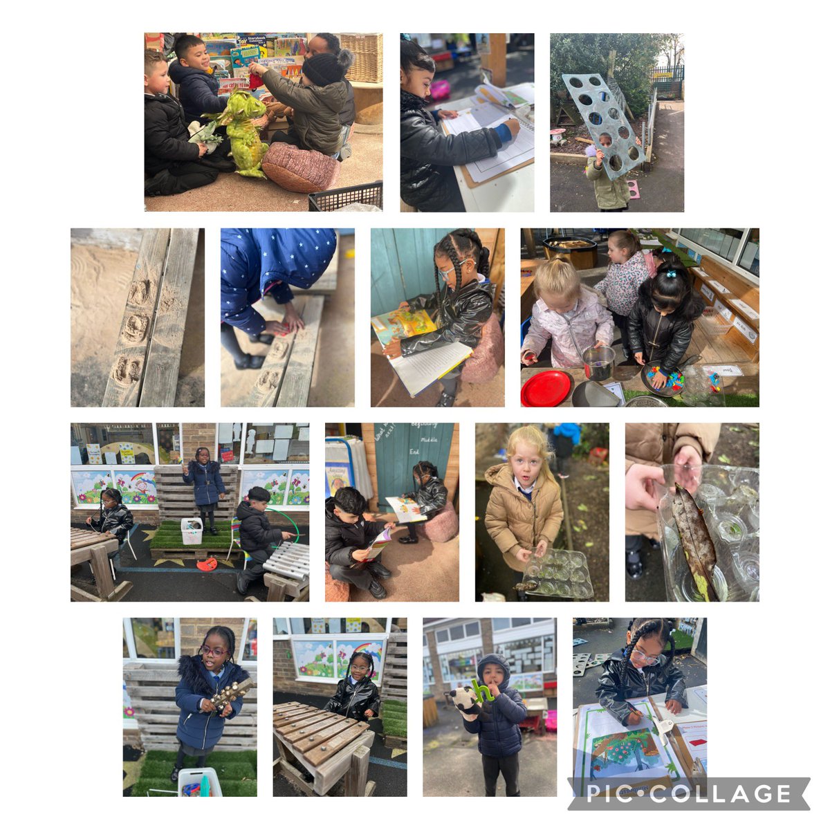 We had a fantastic morning in our outdoor leaning area! We found bugs, read some stories, made sand letters,making music and more! @lea_forest_curr @Lea_Forest_HT @fiona_hartwell @MrsCGonzales