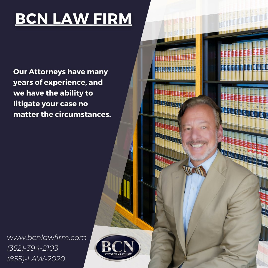 We understand the stress & pain that can come with a personal injury. That's why our team of experienced attorneys is dedicated to helping clients in Florida receive the compensation they deserve.

#bcnlawfirm #bankruptcyattorney #clermont #thevillages #floridaattorney
