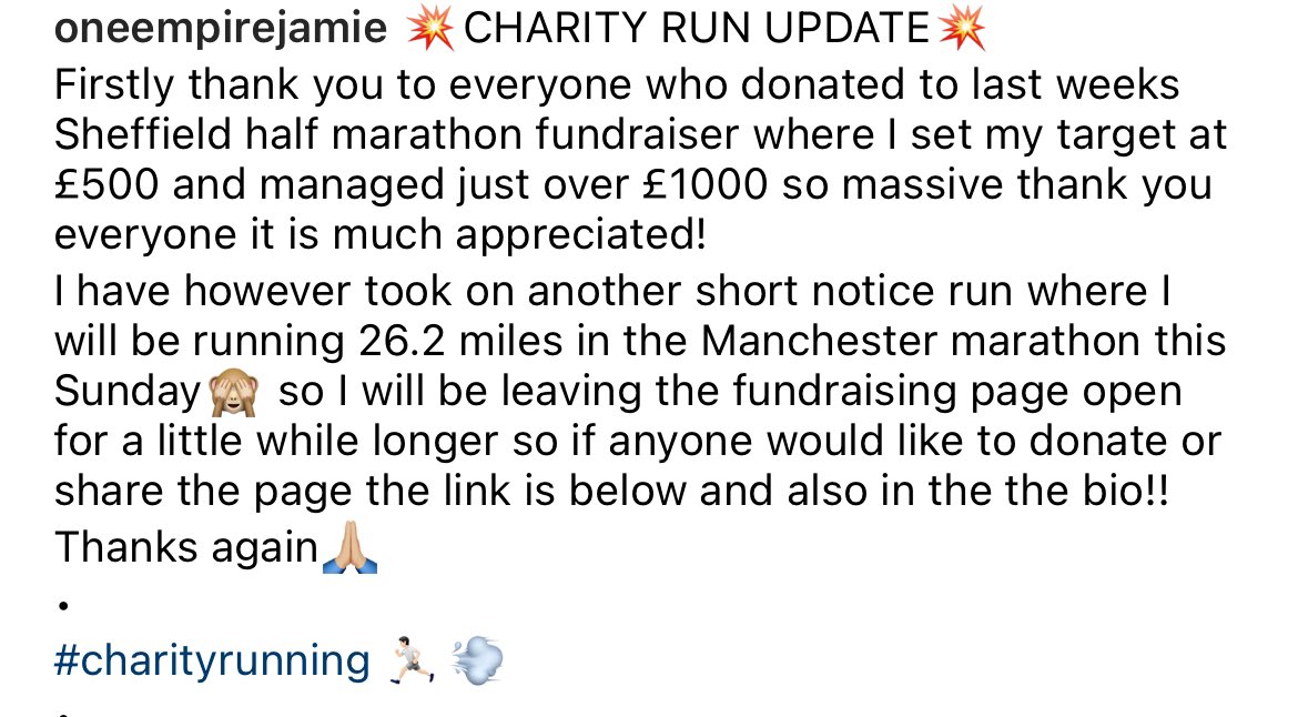 26.2 mile Sunday #shortnotice🤣 justgiving.com/page/jamie-she…
