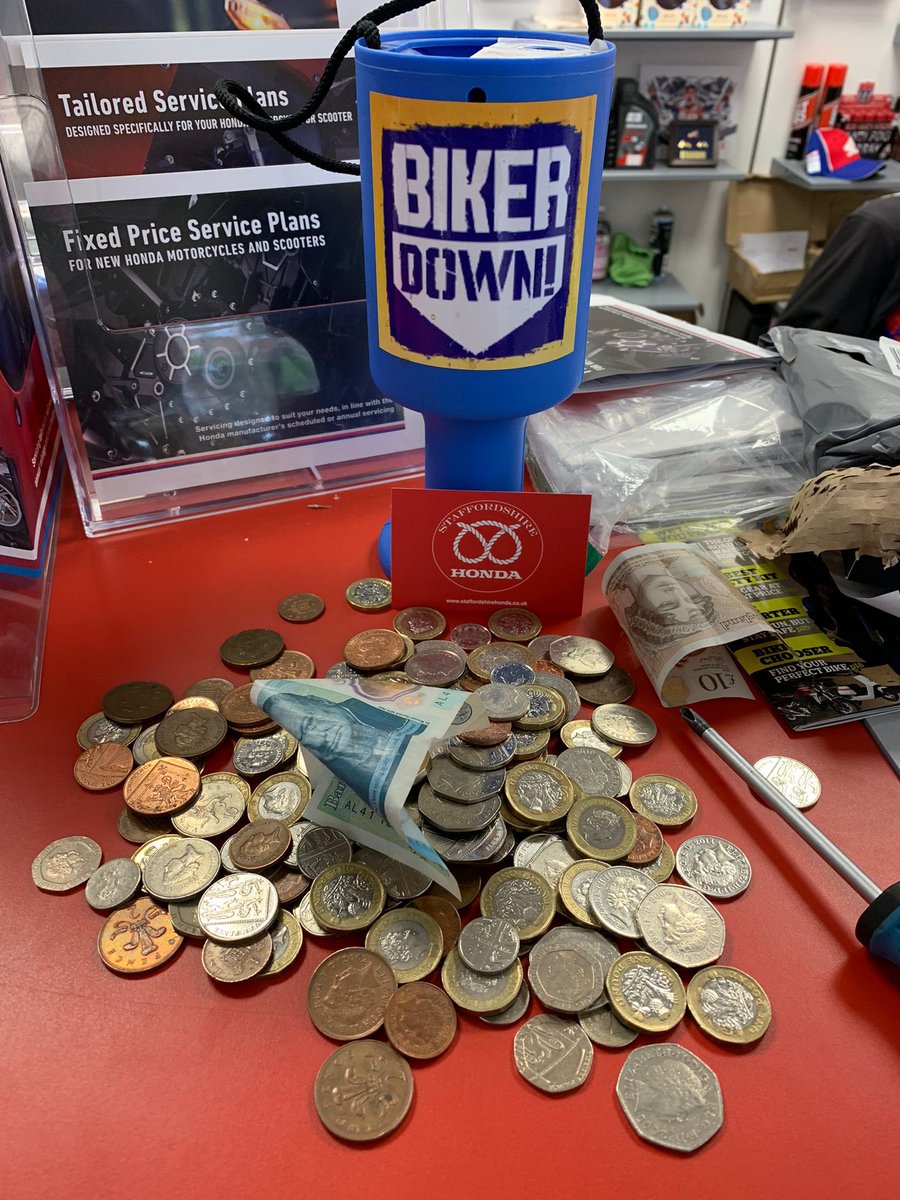 April is here which means we begin delivering our 2024 #BikerDown workshops! We run with a zero budget and get by on the support of local people and businesses. If you see one of these tins, any spare change goes a long way to helping save bikers lives, possibly even your own!🏍