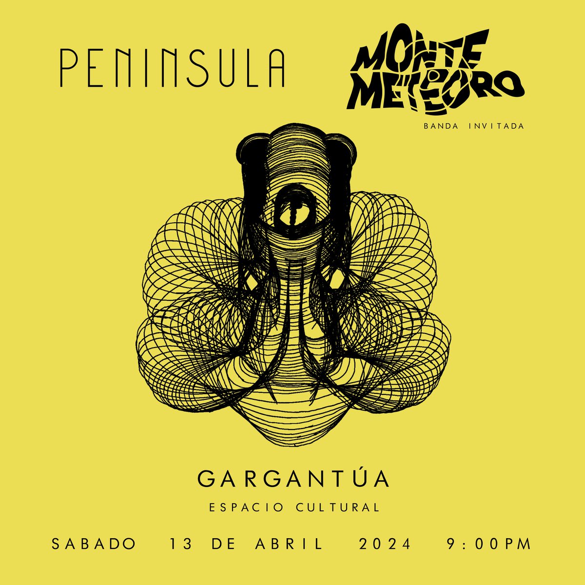 PeninsulaSound's tweet image. 🤘Nos vemos este sábado 13 de abril 🤘 @PeninsulaSound  y @MonteMeteoro en vivo 🚀 #GargantuaEspacioCultural 🇲🇽 Monterrey, México