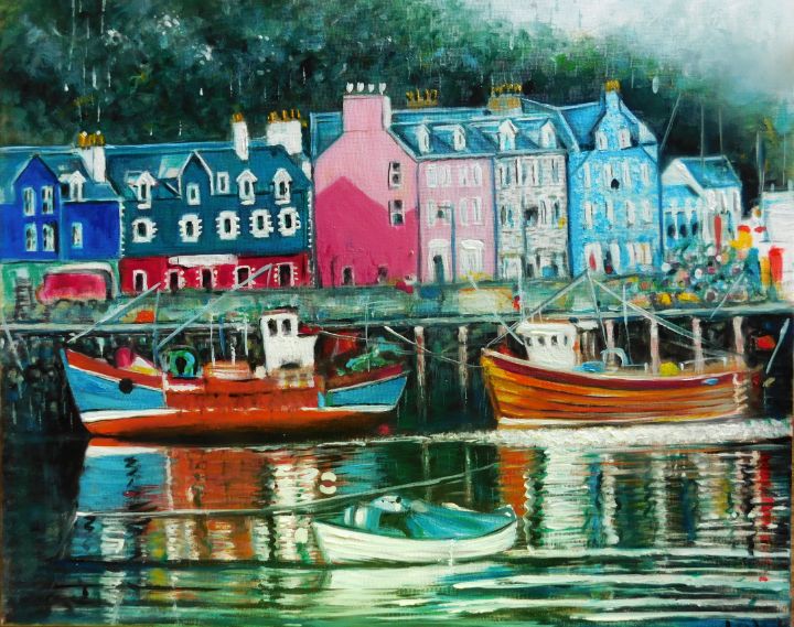 Art of the Day: 'Scottish Harbor: Tobermory'. Buy at: ArtPal.com/mccandlessp?i=…