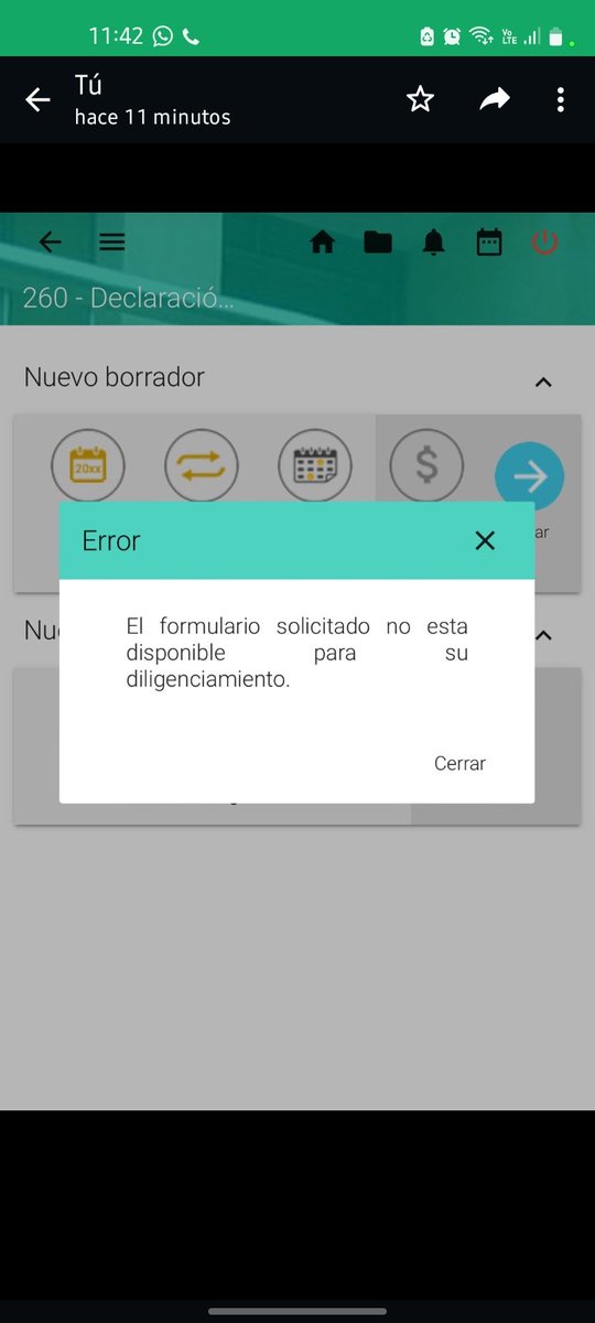 SasAlianza's tweet photo. @DIANColombia URGENTE nuestra empresa es Régimen Simple de tribulación y debemos presentar la decalración consolidada sin embargo, al diligenciar el formato 260 sale error, no sabemos si debemos actualizar algún otro documento, pero ya el RUT se encuentra actualizado como RST https://t.co/1vbOyJjtC4