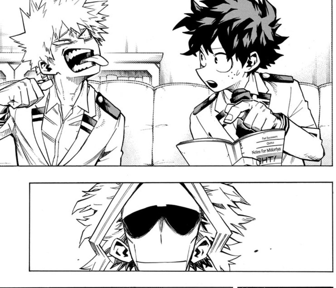All Might admiring his son and his son's boyfriend