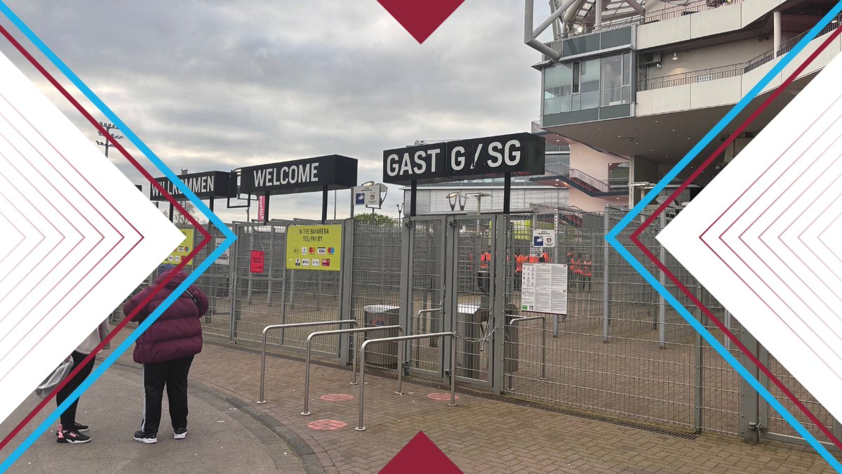 ⚒️| The away turnstiles located at Guest Area located in the South-West corner will be open 2 hours prior to kick-off (19:00 local time).

#HammersHelp #UEL