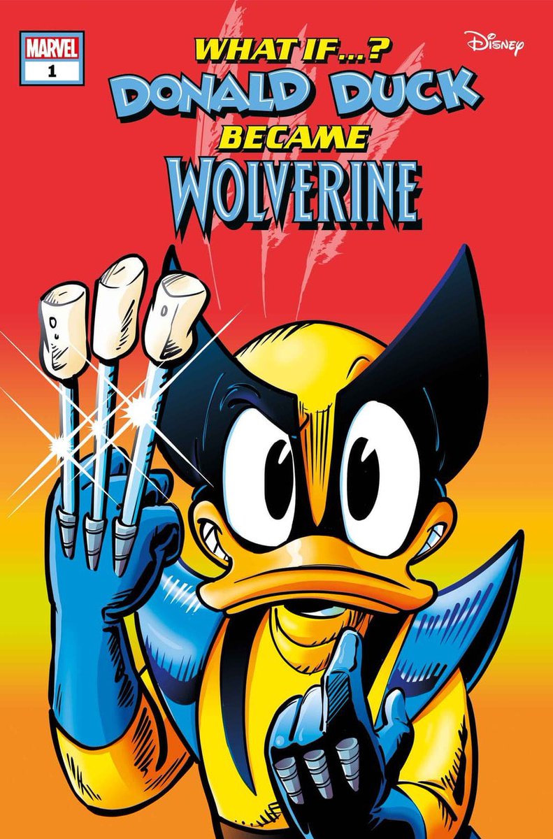 El 31 de julio Marvel lanzará 'WHAT IF...? DONALD DUCK BECAME WOLVERINE'. 🦆 La serie de cómics donde el pato Donald se convierte en Wolverine también tendría a Mickey-Hawkeye y Goofy-Hulk.
