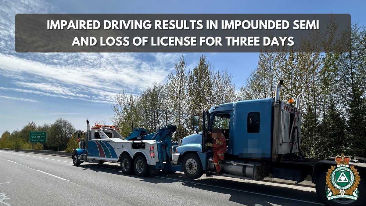 #TrafficSafety Update: An impaired semi driver faced a three-day impound and license loss after blowing a WARN on a roadside test. 🚛💨 Safe driving isn't just a rule for commercial operators—it is crucial for everyone on the road. #DriveSober Learn more about #ImpairedDriving:…