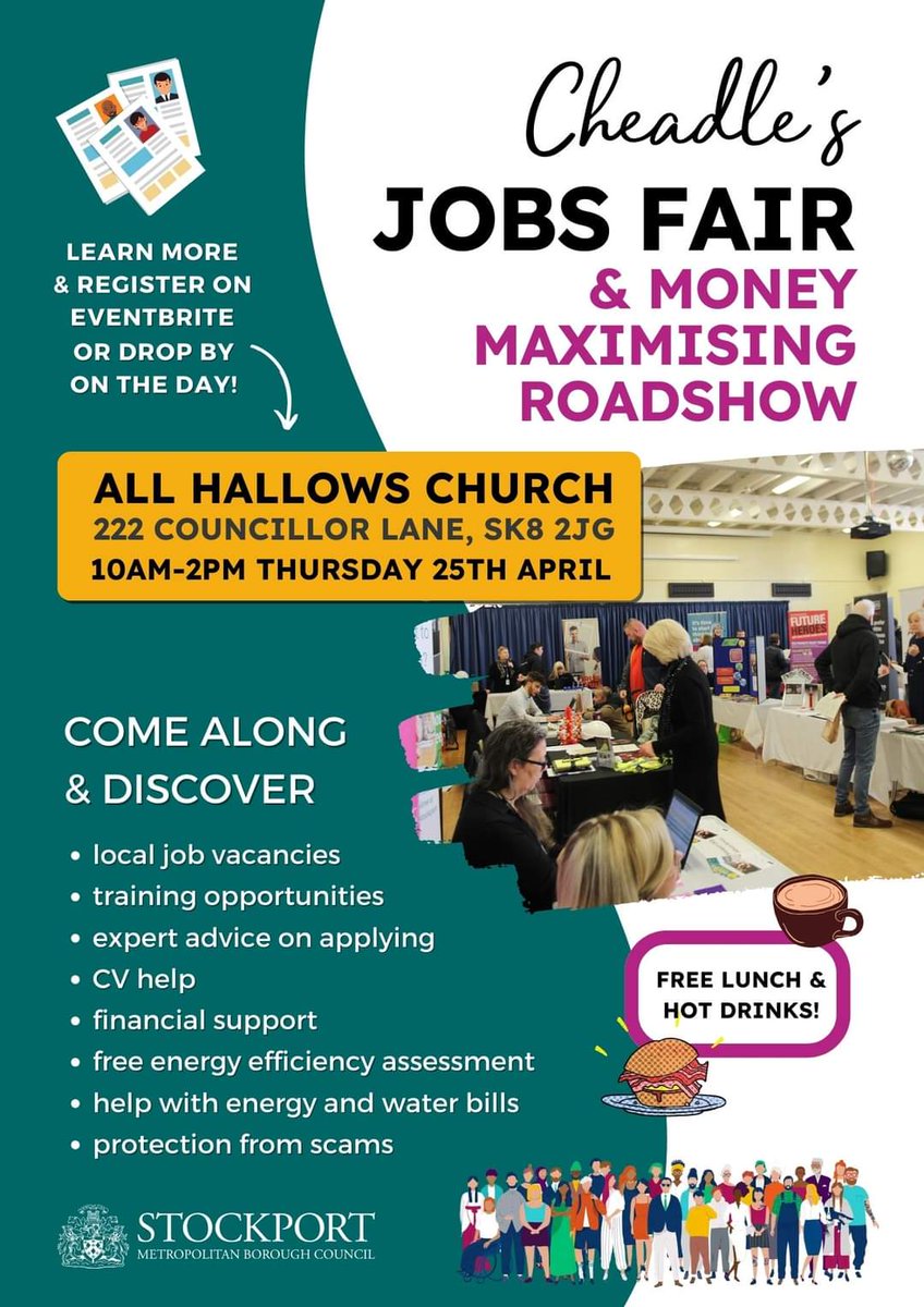 Joining us alongside job support are <a href="/AgeUKStockport/">AgeUKStockport</a> @CA_Stockport <a href="/DWPgovuk/">Department for Work and Pensions</a> <a href="/ChelwoodFBplus/">CHELWOODFOODBANKPLUS</a> #fraudawareness <a href="/_YourHomeBetter/">Your Home Better</a> <a href="/CAPuk/">Christians Against Poverty (CAP) UK</a> <a href="/CommunityComput/">Community Computers</a> <a href="/GW_energyworks/">Energyworks</a>  <a href="/StockportCU/">Stockport Credit Union</a> @sstartpointsk6 #publichealth #unitedutities
  orlo.uk/pDv6t