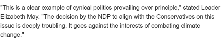 The Greens are criticizing the NDP for supporting the Conservative call for a carbon price summit, as @theJagmeetSingh appears to be signalling his party position is getting less keen about the consumer levy than it has been in the past.