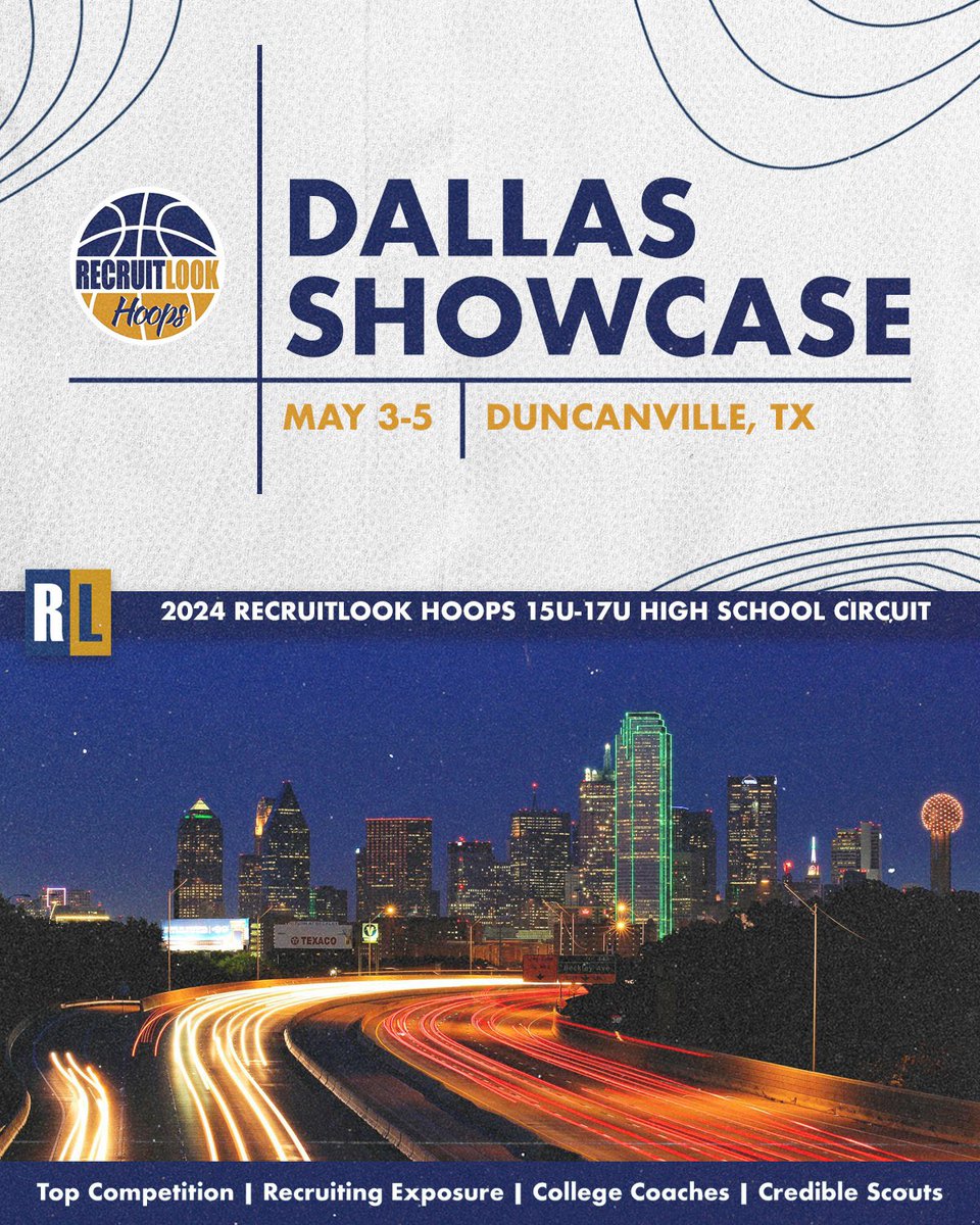 We are excited about doing our first ever event in Dallas, we have teams from midwest coming. Only a few spots left register before it’s too late recruitlook.com/dallas-showcas… #RLHoops