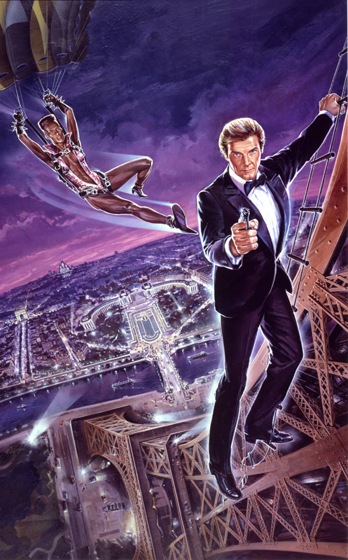 Under Paris skies? Love how Dan Goozee created twilight skies for both James Bond and Phantom Manor!