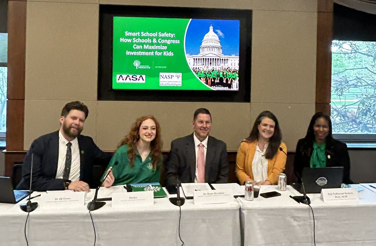 Starting now a great briefing on the Hill that @AASAHQ is always happy to co-sponsor with @sandyhook and @nasponline. Awesome to have my school safety work wife @kmv79 and one of my favorite superintendents @shane_hotchkiss here today sharing their wisdom re keeping kids safe.