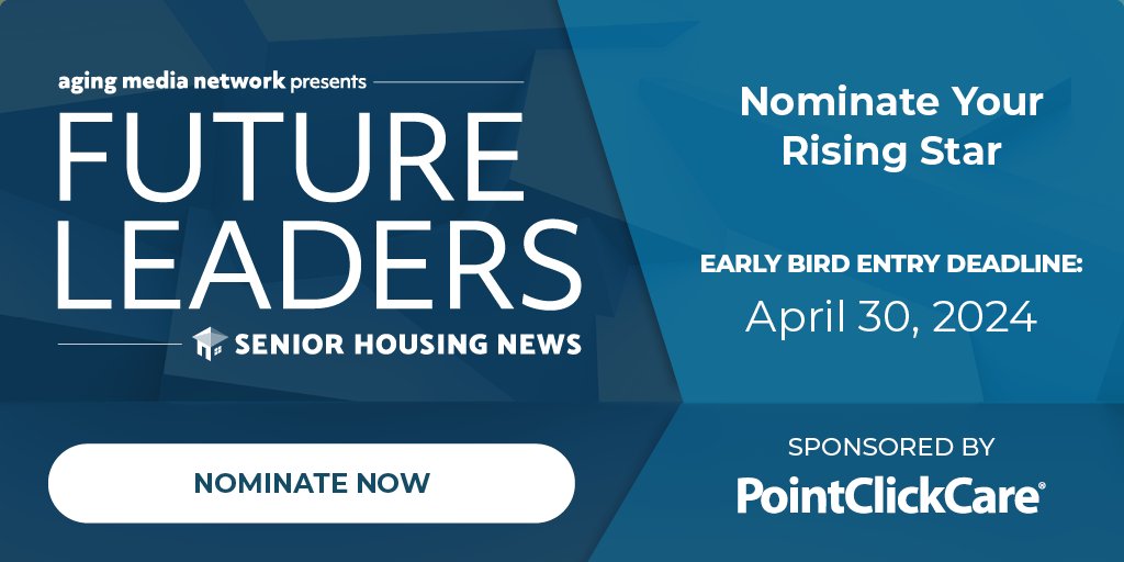 If you know someone who is transforming the #seniorhousing and #seniorliving industry, nominate them for a 2024 Future Leaders Award, sponsored by @PointClickCare. Save $100 when you enter by April 30. Click on the link for more: bit.ly/3VT09Zz #FutureLeaders #seniorcare