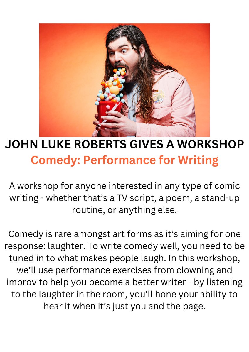 Anyone in Amsterdam? I'm headlining Mezrab alt comedy night on April 20th, then giving this workshop on the 21st. Still a bit of room for a few more people, so send me a message if it's of interest.