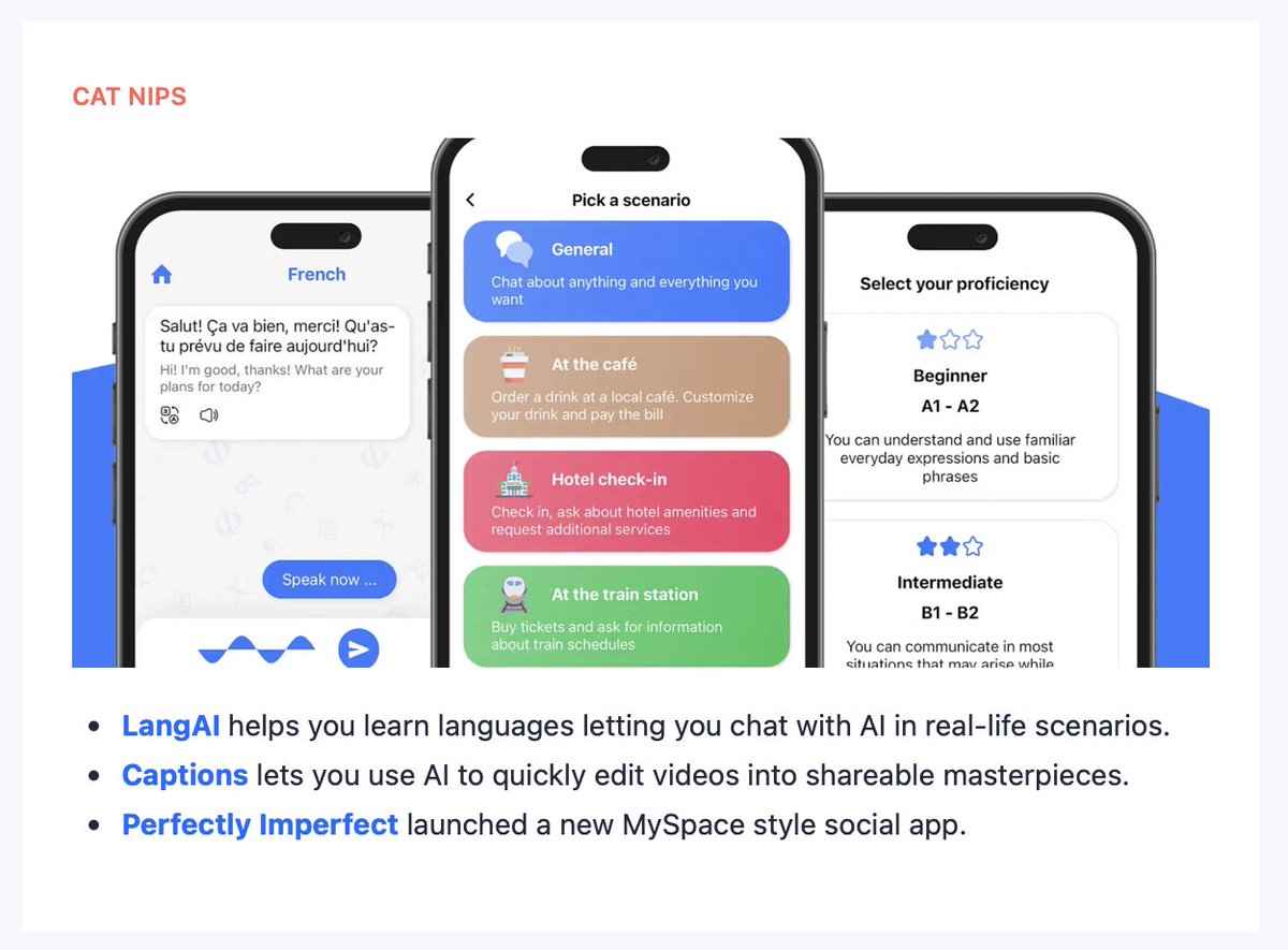 fabianmartinnyc's tweet image. Proud to have my app LangAI featured in @ProductHunt&apos;s Newsletter! 

I used to read it when I was still at my corporate job and now my first ever product as a maker is featured in it 🤯

Thanks @aaronoleary for including us 🙏