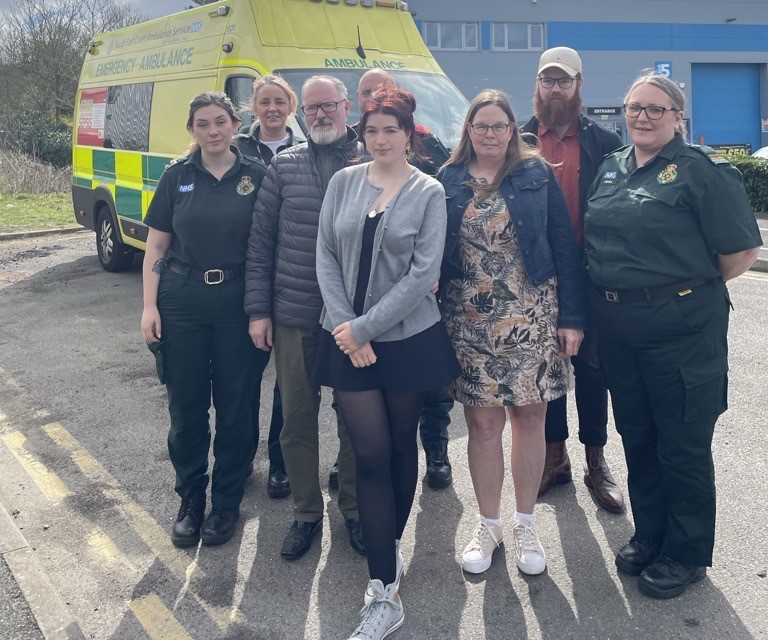 We were pleased to welcome cardiac arrest survivor, Gerard, from Ashford recently as he met some of the team who saved his life. A chain of survival which started with son, Solomon providing vital chest compressions. Well done all. Read more here: bit.ly/3PTr6Zh 💔⏩💚