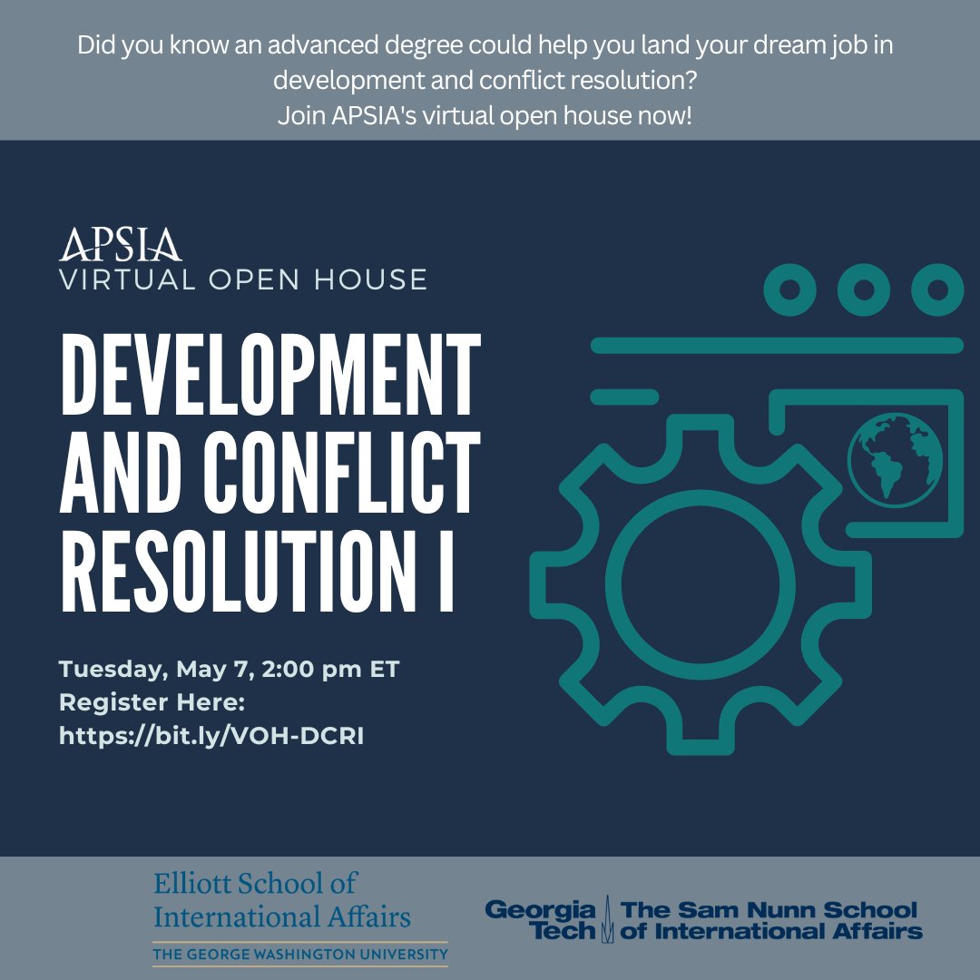 Want your career to focus on #NatSec, Diplomacy, #Counterterrorism, nuclear security, international cooperation, #globaldev,  #peacebuilding, and more?

Join us next week for highly personalized small group chats about your grad school needs!

apsia.org/events