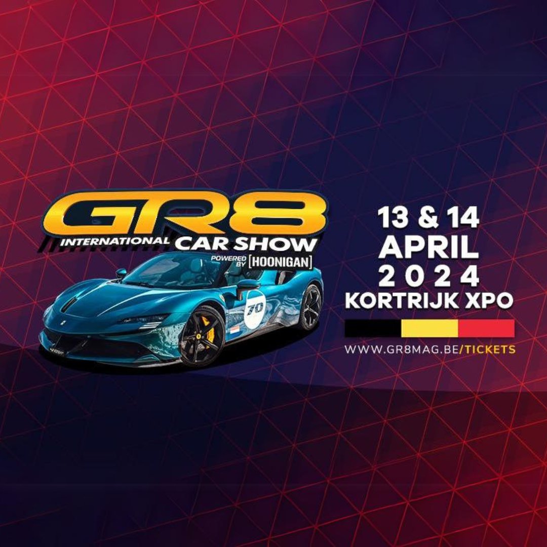 Ontdek de autowereld op zijn best dit weekend, op 13 &amp; 14 april, tijdens de GR8 International Carshow in Kortrijk Xpo!

Tickets &amp; info 👉 bit.ly/3PWWzdc