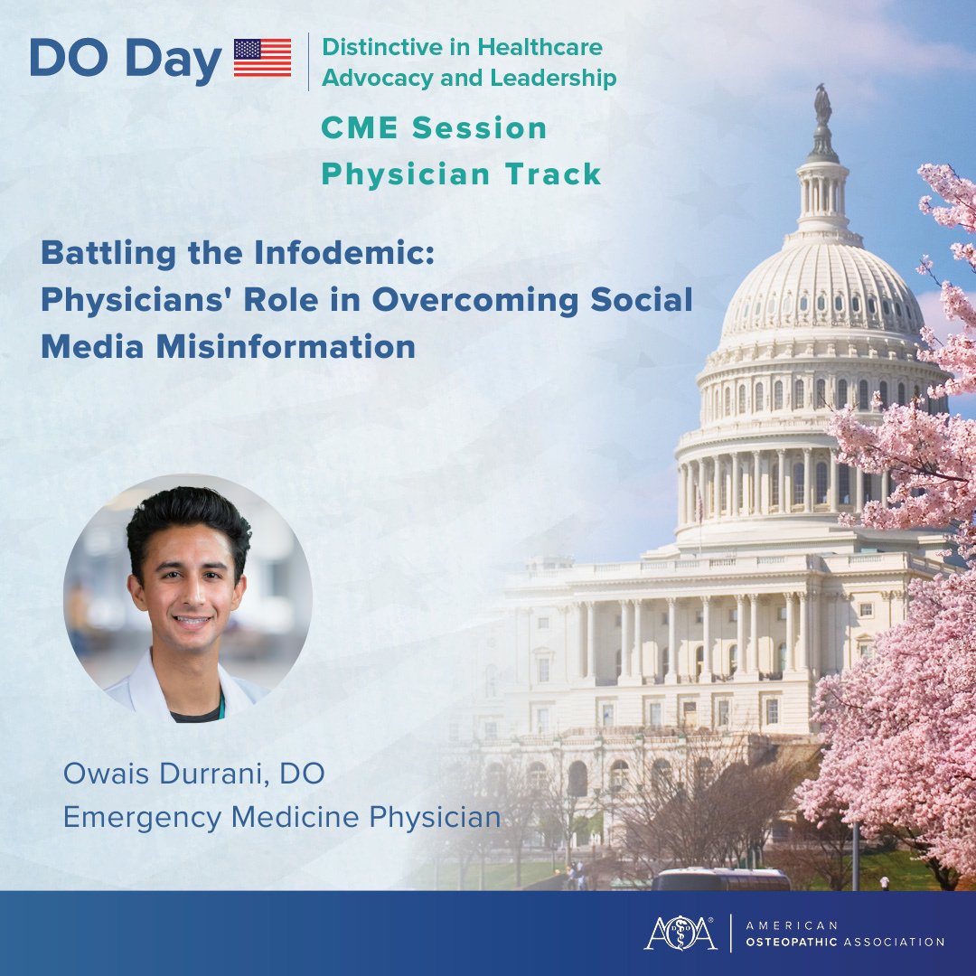 I am excited to be presenting at the @AOAforDOs  Virtual #DODay on Battling the #Infodemic: Physicians' Role in Overcoming #SocialMedia #Misinformation 

Learn more osteopathic.org/about/aoa-even…

#DOProud #DODay24 #AOAinAction #medicine #publichealth #healthcare #meded #cme #health