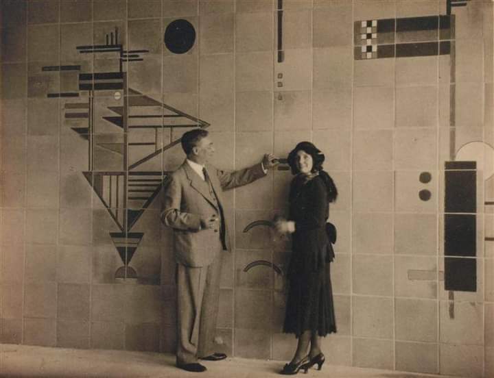 Wassily and Nina #Kandinsky in the #Bauhaus “Salon de musique”...1931