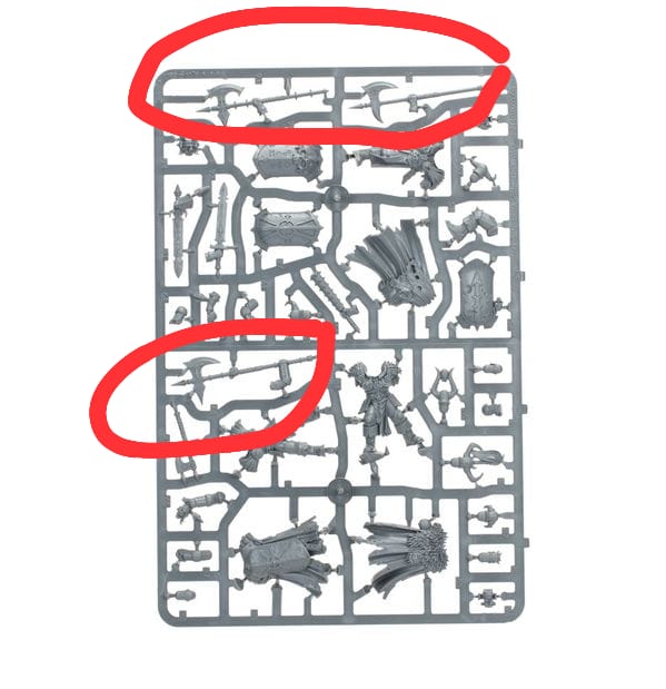 Looking for the 10x Halberds from the new Chaos Warriors multi part kit if anyone built em with swords?