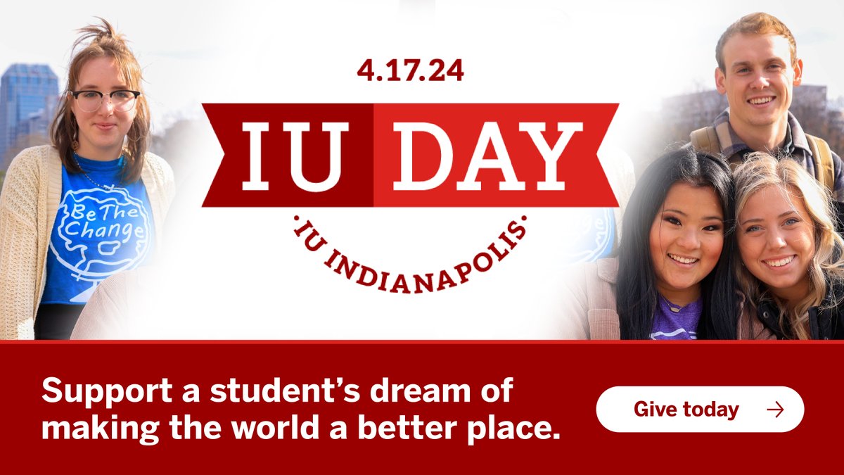 IU’s most generous day is next week, Wednesday, April 17! Help an IU Lilly Family School of Philanthropy student through your gift today: give.myiu.org/iupui/P3700077…
