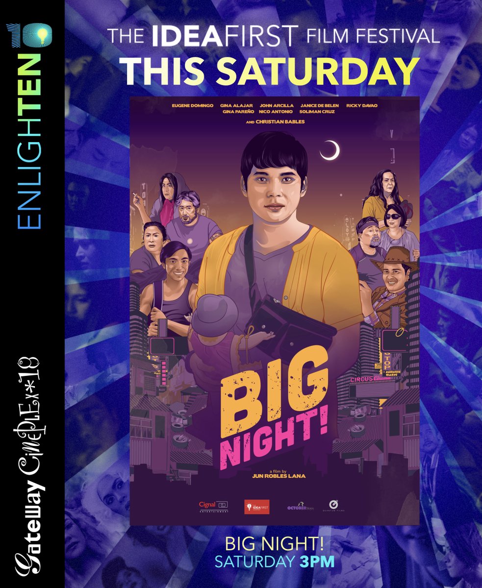 See you at @gatewaycineplex today for BIG NIGHT! EnlighTEN: The IdeaFirst Film Festival #IdeaFirstEnlighTEN