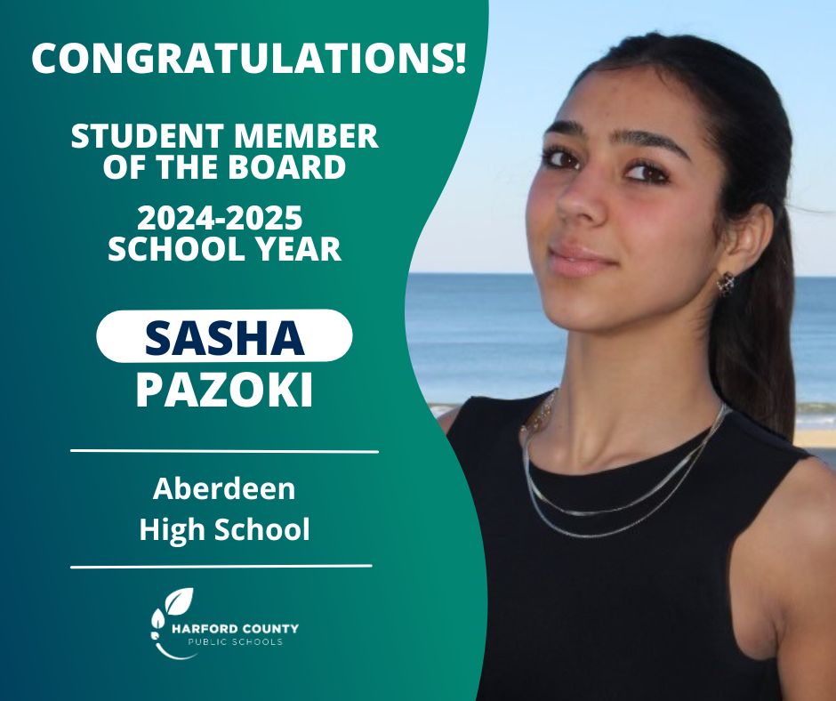 Congratulations to Sasha Pazoki from Aberdeen High School! Today she was elected the Student Member of the Board for the 2024-2025 school year!